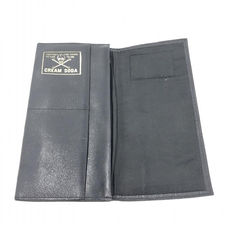 中古】クリームソーダ CREAM SODA 金タグ レザーロングウォレット