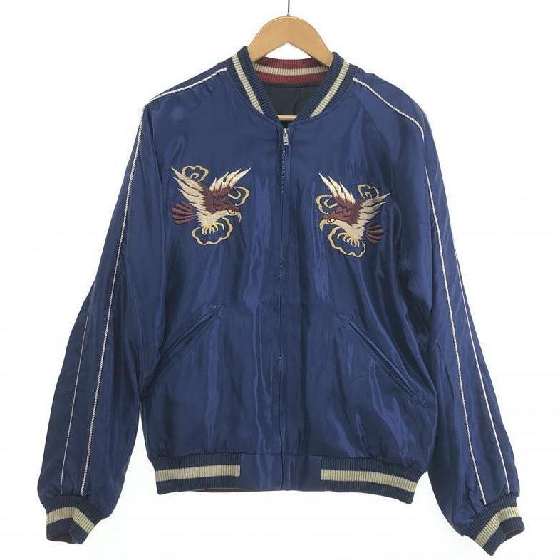 中古】TAILOR TOYO リバーシブル スカジャン 龍＆イーグル M ネイビー