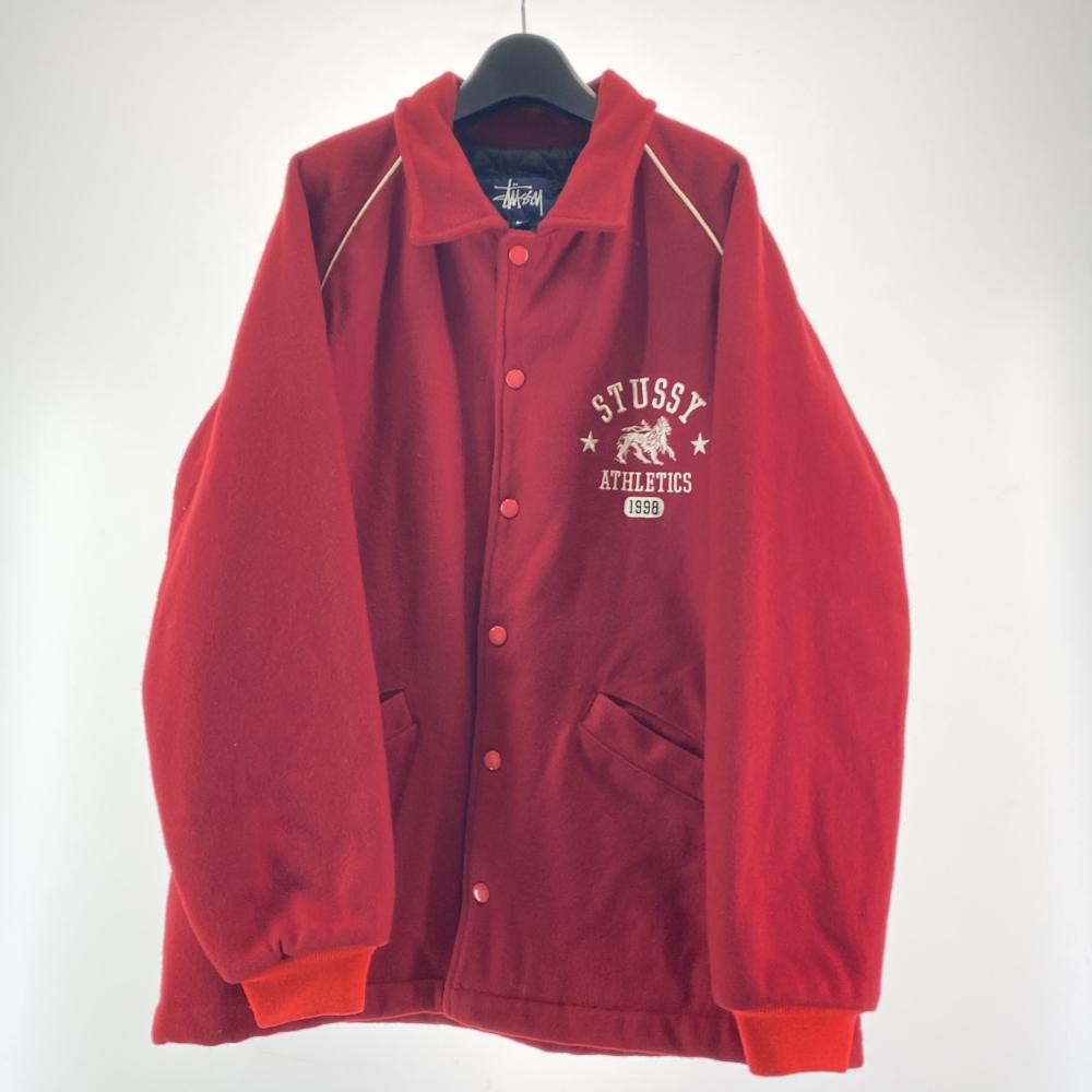 中古】90s STUSSY 1998 ラスタライオン刺繍 ウールスタジャン サイズL