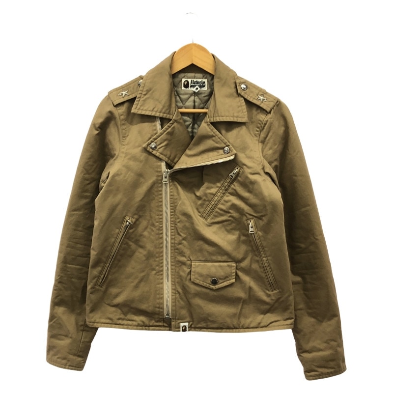 A BATHING APE ダブルライダースジャケット 中古】A BATHING APE ダブルライダースジャケット サイズM ブラウン ア
