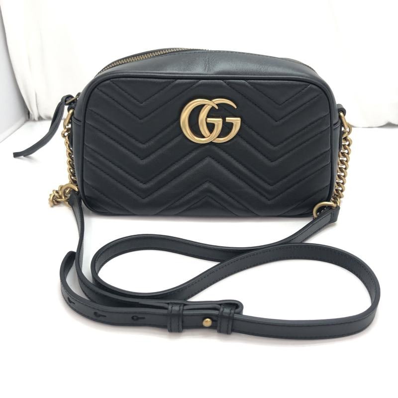 中古】GUCCI 447632 891012 GG マーモント チェーン ショルダーバッグ