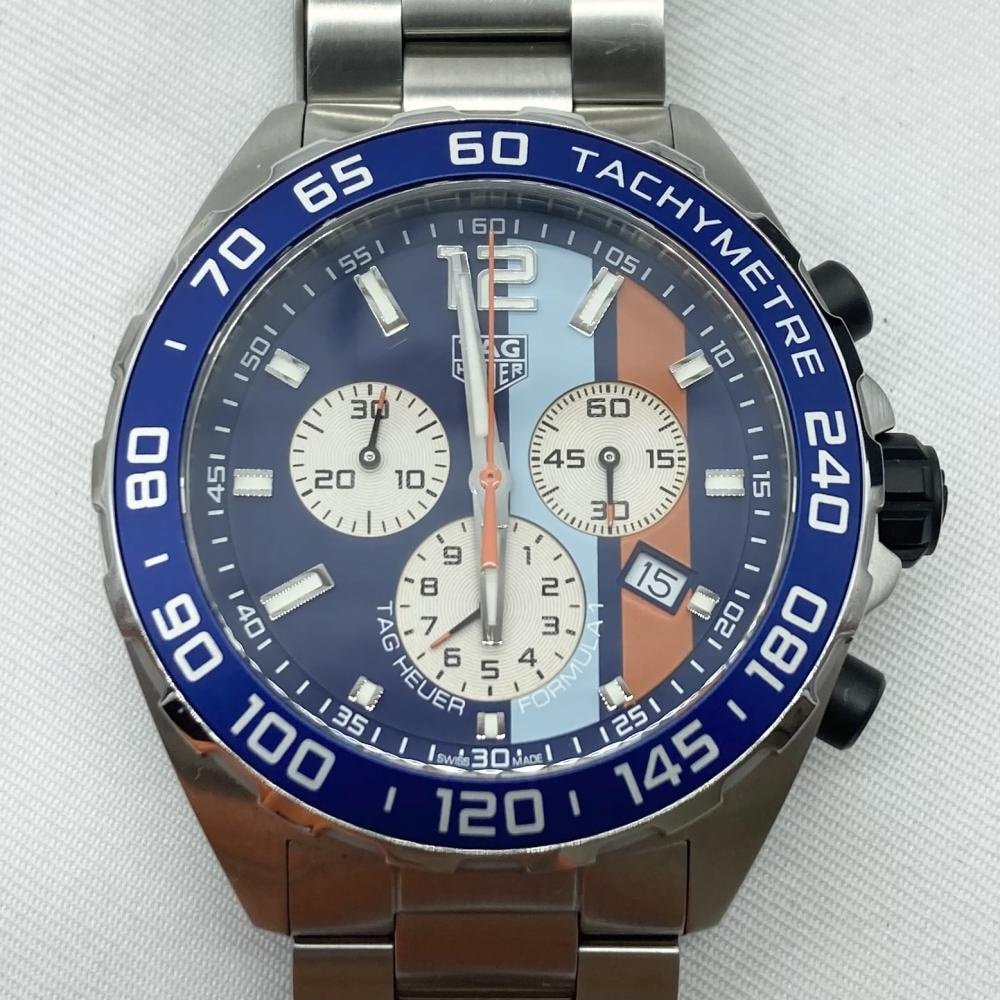 【中古】TAG Heuer GULF SPECIAL EDITION FORMULA 1 CAZ101N タグホイヤー ガルフ クロノグラフ クオーツ ブルー[19][240019493491] 中古】TAG Heuer GULF SPECIAL EDITION FORMULA 1 CAZ101N タグ