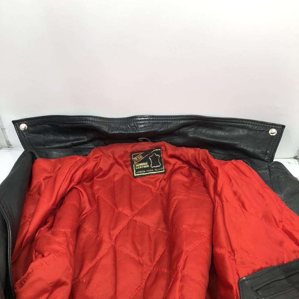 中古】＄SKIN 70s ダブルライダースジャケット サイズ50 ブラック【O