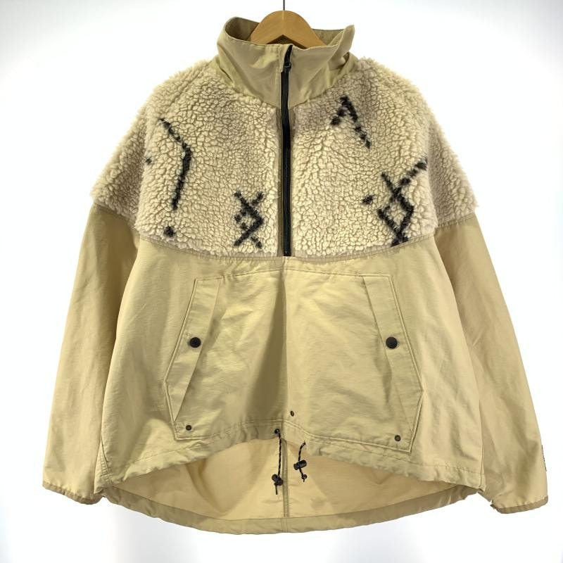 中古】KAPITAL 60/40 DOGI SASHIKO fleece hutte anorak jacket cream  