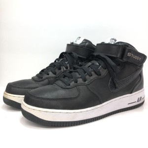 šSTUSSY NIKE AIR FORCE 1 MID Black/Black 27cm DJ7840-001 ʥ ƥ塼 ե1 AF1OΩŹ