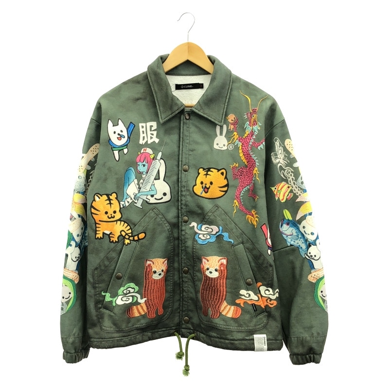 送料無料 通販 ファッション 30th 中古】☆CUNE ANNIV スウェットコーチ ベトジャンプリント ジャケット・アウター