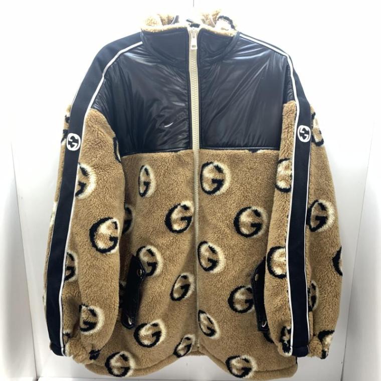 【送料込み】SALE!!Gucciグッチ♪767009 中古】GUCCI GG FLEECE JACQUARD ZIP JACKET L 767009 XJF7Q