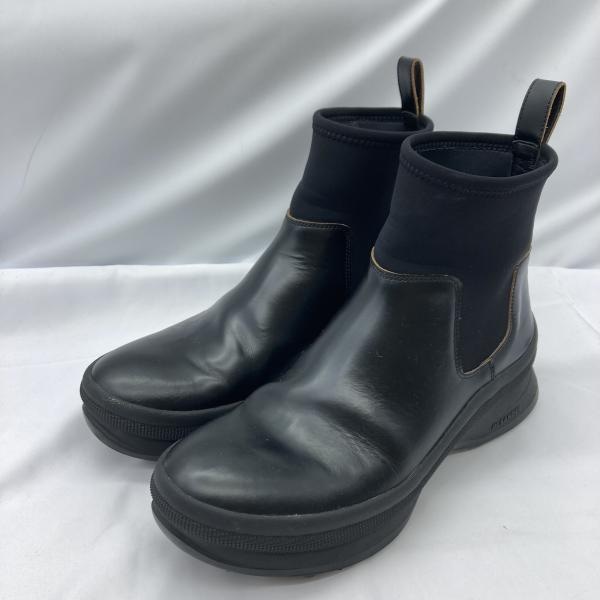 ジルアンクルブーツ 中古】ジルサンダー ブラックレザーアンクルブーツ サイズ42【O