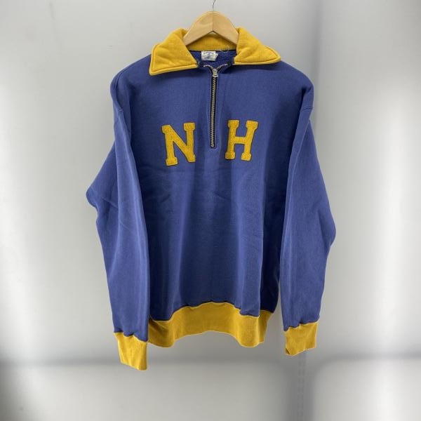 WAREHOUSE 直営店限定ハーフジップスウェット 中古】WAREHOUSE 直営店限定 2トーン ハーフジップ スウェット ブルー