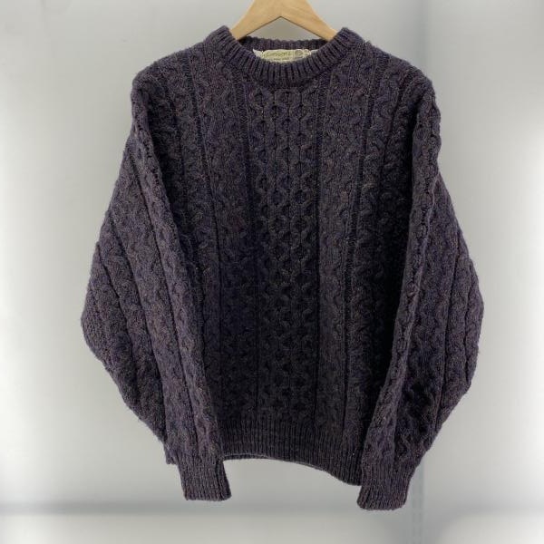 中古】glensaul アイルランド製 フィッシャーマンニット マルチカラー