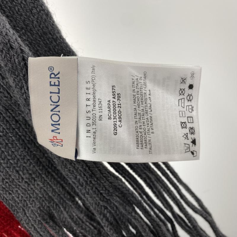 Moncler ストライプ マフラー グレー 中古】モンクレール MONCLER マフラー ストライプ グレー 箱あり