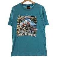 ����š�Harley Davidson �ץ���Tee M �֥롼 �ϡ��졼���ӥåɥ����OȾ�ġ�