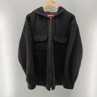 ����š�Supreme 23FW Fleece Zip Up Hooded Shirt �֥�å� ������L ����ץ꡼���O������