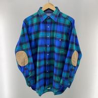 ����š�PENDLETON 80sUSA�� �����å� �����륷���L/S ɪ�������ɥѥå� �֥롼 M �ڥ�ɥ�ȥ��O������