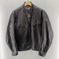 ����š�60��70s GENUINE LEATHER GARMENT ���󥰥�쥶���饤���������㥱�å� �֥饦�� ������M������O������