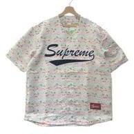 ����š�Supreme Floral Jacquard Baseball Jersey M �ۥ磻�� ����ץ꡼���OȾ�ġ�