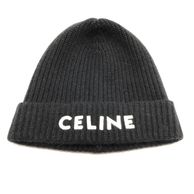 ����š�CELINE Embroidered Knit Wool Beanie 2A25R734L �֥�å� ���꡼�̡�O˭�ġ�