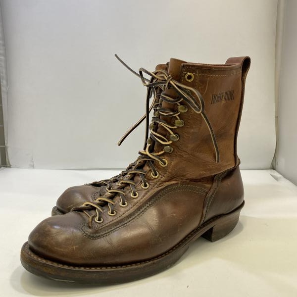 生産終了品　アングラーズハウス　アンクルブーツ　ブラウン 中古】CUSHMAN HORSE HIDE ロガーブーツ ブラウン 29913 サイズ9