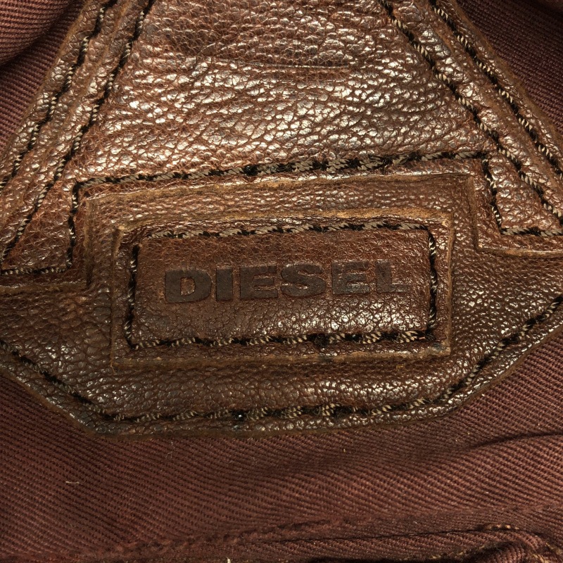 中古】DIESEL レザー ハンドバッグ ブラウン ディーゼル【O西尾