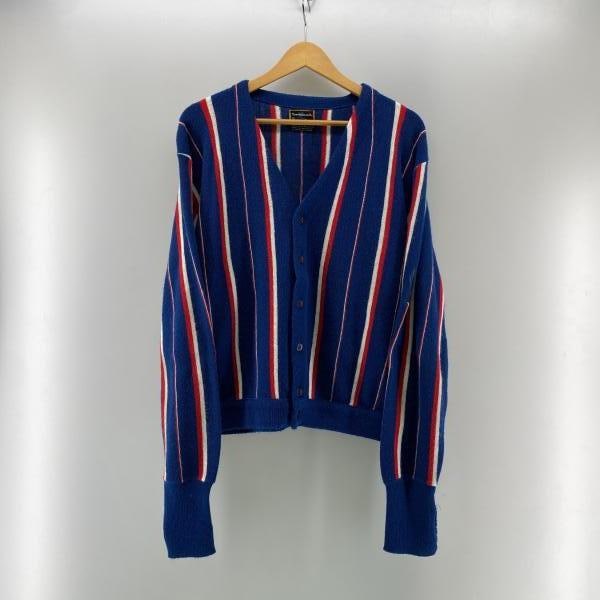 中古】60-70s TOWNCRAFT ストライプカーディガン ネイビー サイズL