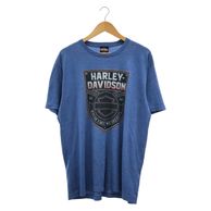 ����š�Harley Davidson ξ�̥ץ���Tee �֥롼 �ϡ��졼���ӥåɥ����OȾ�ġ�
