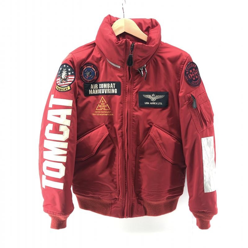 中古】AVIREX HANGER フライトジャケット レッド sizeM 