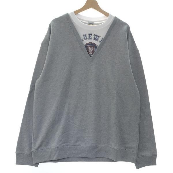 【中古】LOEWE Vネック スウェット XL グレー ロエベ[10][240010526011] 中古】LOEWE Vネック スウェット XL グレー ロエベ【O半田