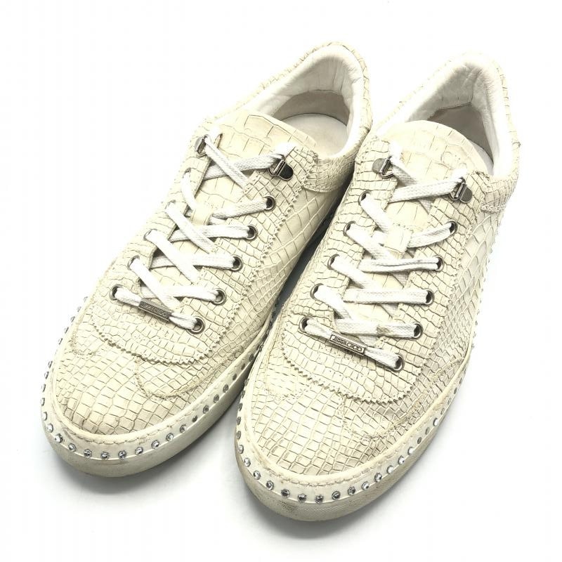 中古】JIMMY CHOO クロコパターンスタッズスニーカー 43