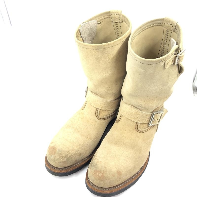 ベージュ スエード エンジニアブーツ 中古】RED WING 8268 08年製 スエード エンジニアブーツ