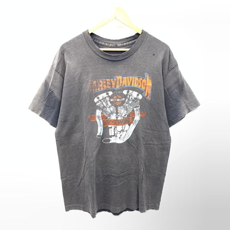 90~00s　Harley-Davidson Tシャツ Lサイズ　1枚タグ 中古】～90s Harley Davidson V-TWIN プリントTシャツ L相当 ブラック