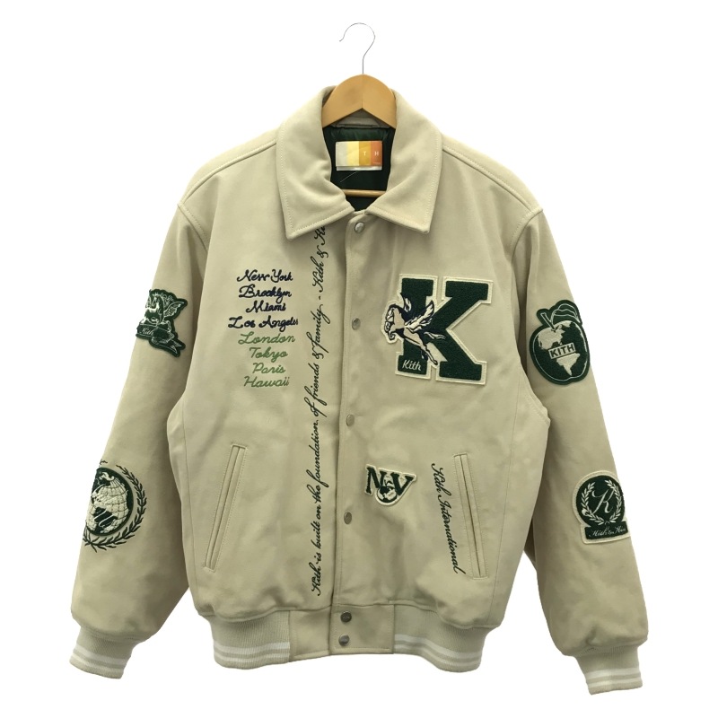【KITH】Kith 刺繍 コーチジャケット/ キス Mサイズ 中古】KITH SUEDE COACHES JACKET サイズM ＃KHM010193 サンドリフト