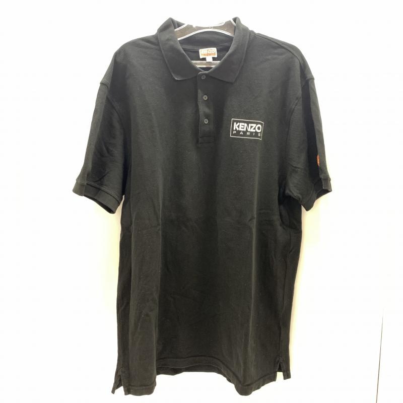 中古】KENZO 両面ロゴプリント アームフラワーパッチ 半袖ポロシャツ 