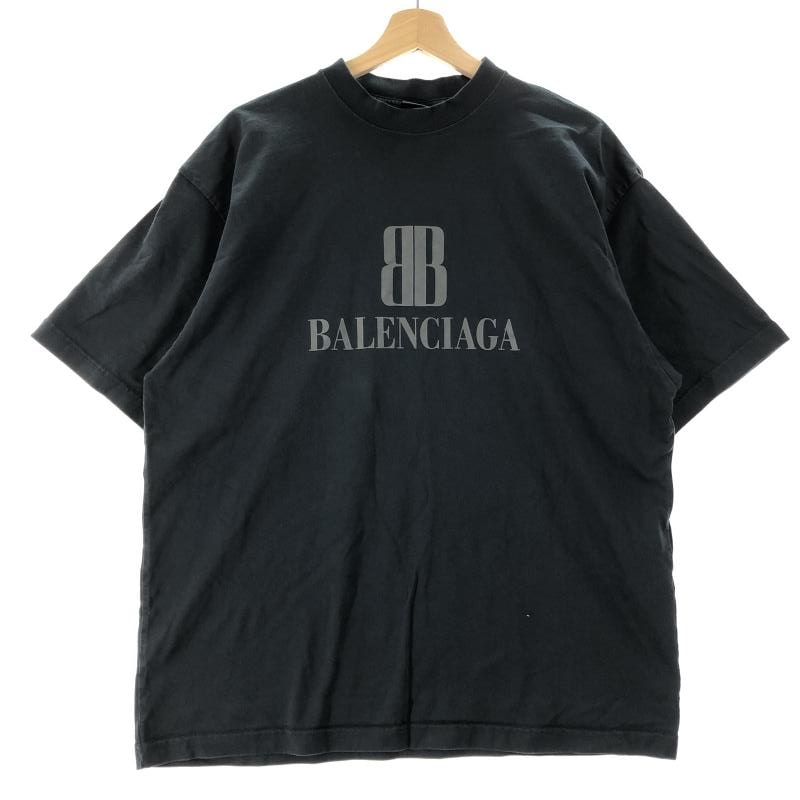 ����š�BALENCIAGA 25AW Medium Fit T-Shirt T����� S 764235-TSVU4 �֥�å� �Х�󥷥�����OȾ��Ź��