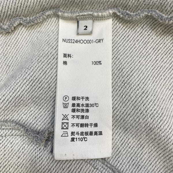 ����š�NULLUS 24SS �ޥ������å� ���֥른�å� �ա��ǥ��� ���졼 size 2 NUSS24HOO001-GRY �̥륹��O������