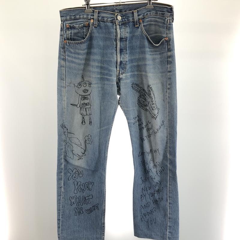 ryuanページ 中古】LEVI'S 501 ペイントデニム サイズW34×L34 青 リーバイス