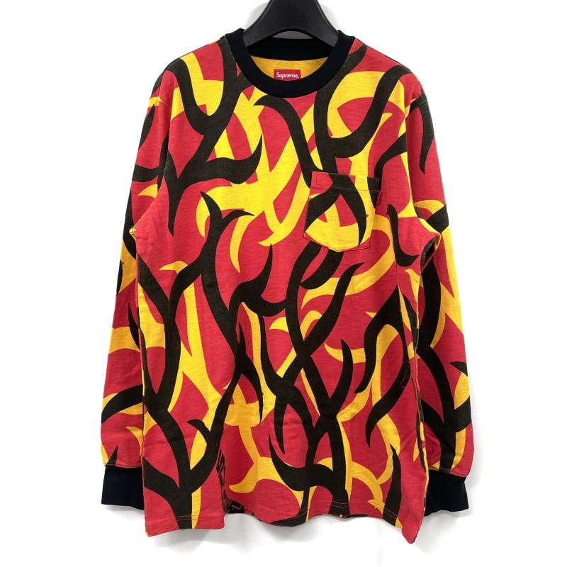 ����š�Supreme L/S POCKET TEE RED TRIBAL CAMO ������M ����ץ꡼���O˭�ġ�