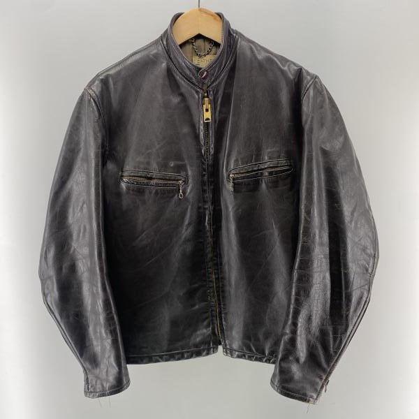 ����š�60��70s GENUINE LEATHER GARMENT ���󥰥�쥶���饤���������㥱�å� �֥饦�� ������M������O������