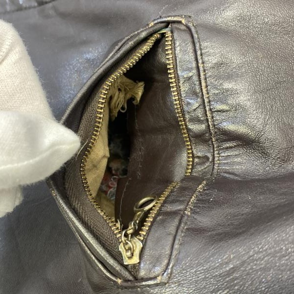 ����š�60��70s GENUINE LEATHER GARMENT ���󥰥�쥶���饤���������㥱�å� �֥饦�� ������M������O������