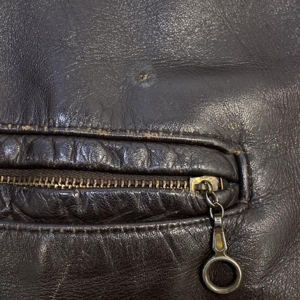 ����š�60��70s GENUINE LEATHER GARMENT ���󥰥�쥶���饤���������㥱�å� �֥饦�� ������M������O������