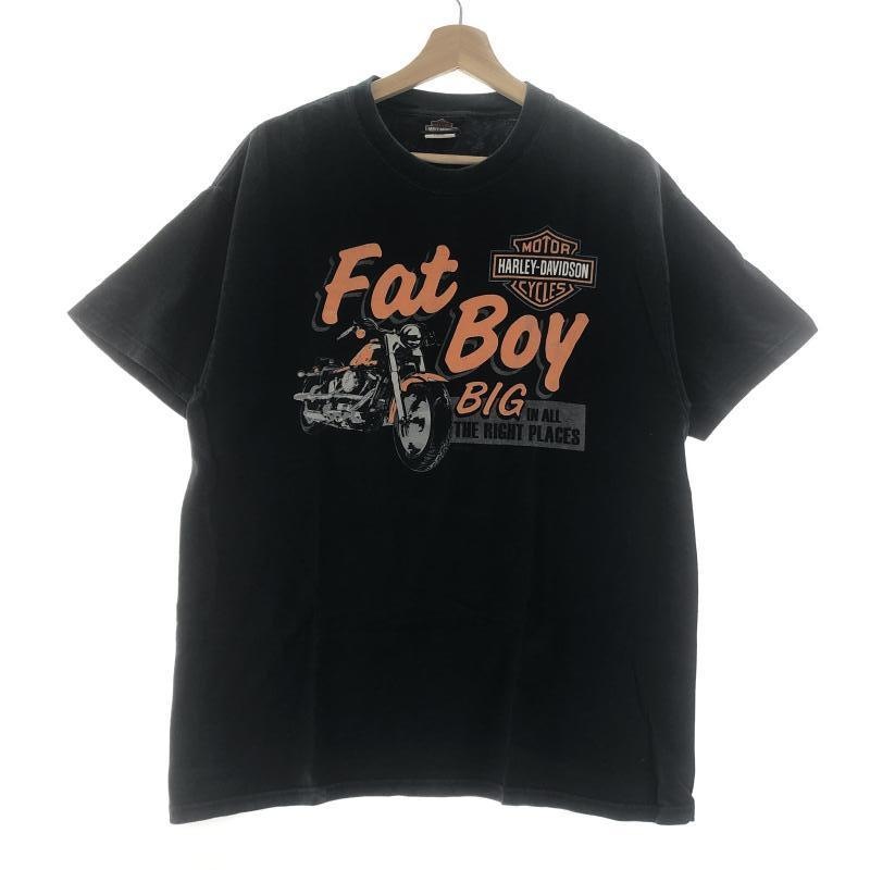 ����š�Harley Davidson Fat Boy �ץ���Tee T����� L �֥�å� �ϡ��졼���ӥåɥ����OȾ��Ź��