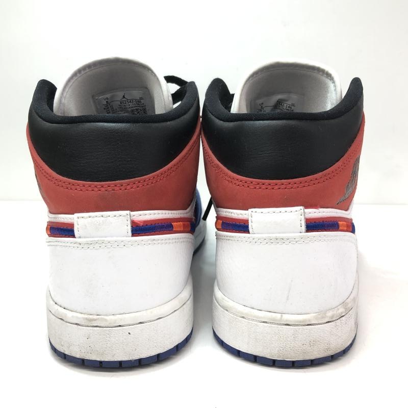 šNIKE AIR JORDAN 1 MID WHITE/BLUE/RED 26cm 852542-146OΩŹ
