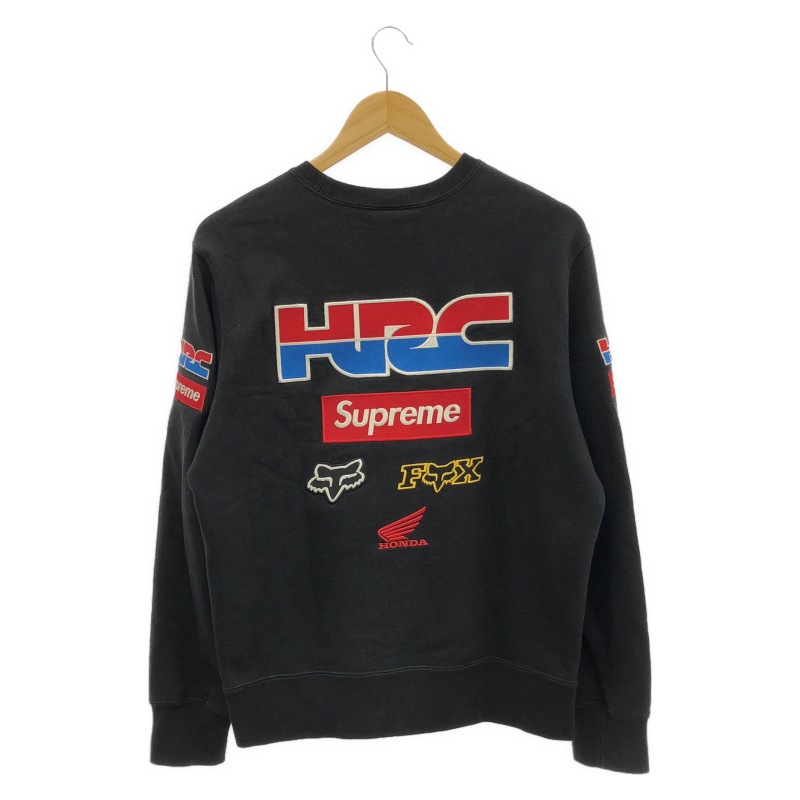 ����š�Supreme 19FW Fox Racing Crewneck ������S �֥�å�������ץ꡼���O˭�ġ�