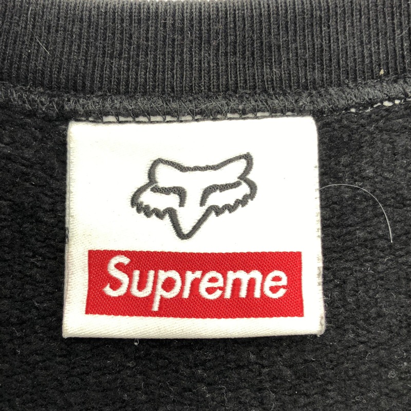 ����š�Supreme 19FW Fox Racing Crewneck ������S �֥�å�������ץ꡼���O˭�ġ�