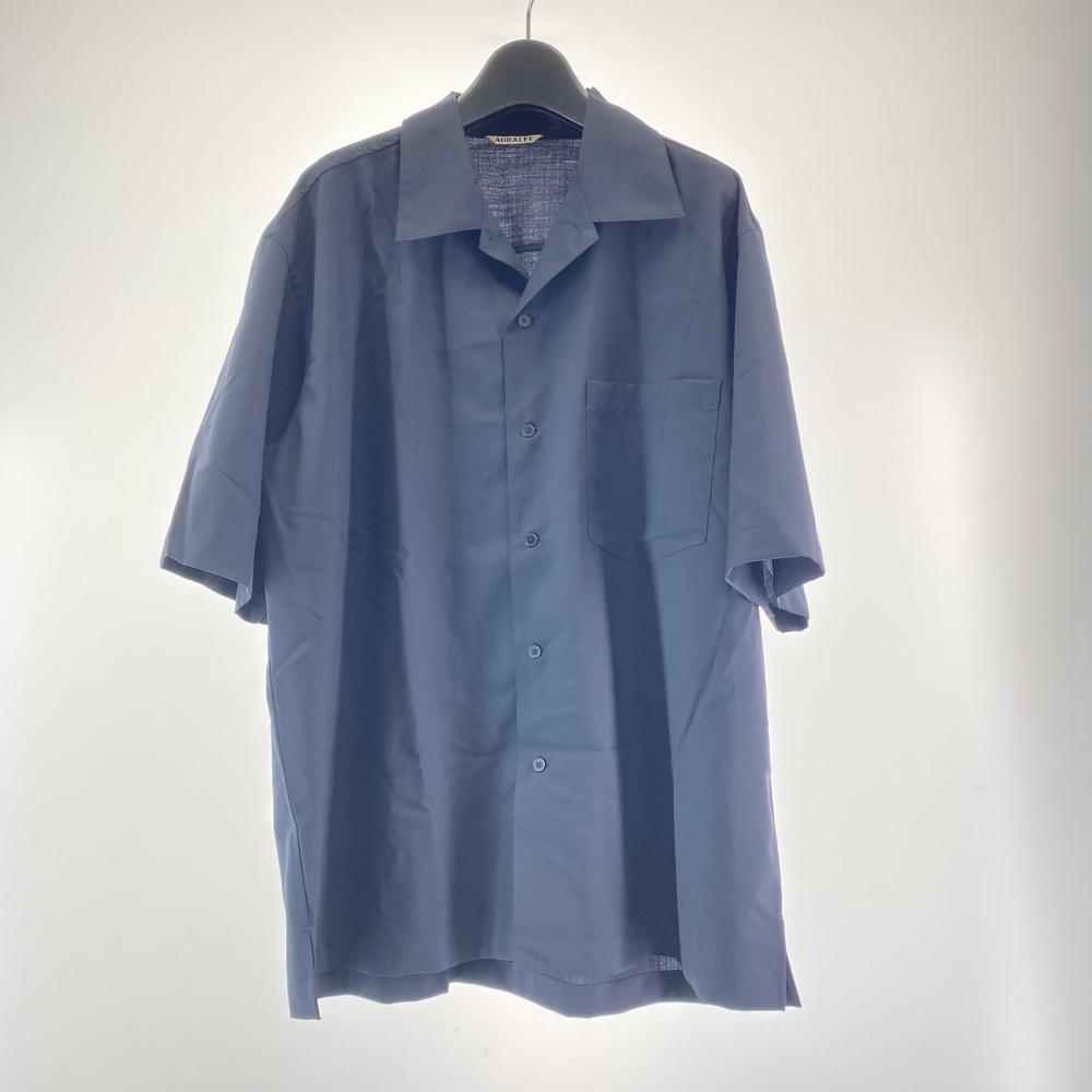 ����š�AURALEE 25ss SUPER FINE TROPICAL WOOL OPEN COLLAR HALF SLEEVED SHIRT ������4 A25SS02WT TOP DARK NAVY ������꡼ �����ѡ��ե�����ȥ��ԥ��륦���� �����ץ󥫥顼 �ϡ��ե��꡼�֥���� ��O˭��Ź��