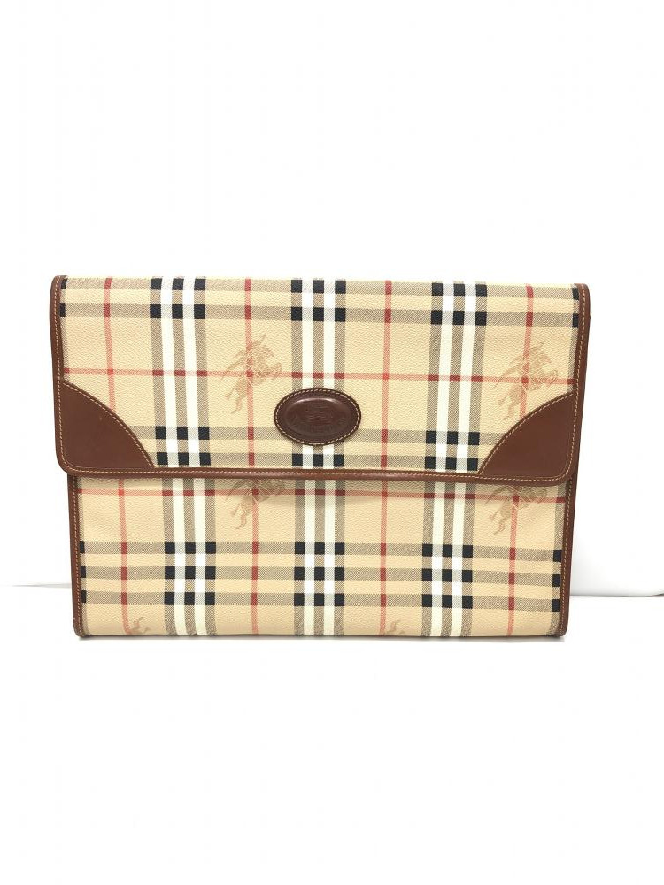 現行 3831 BURBERRY バーバリー クラッチバッグ ハラコ柄 ブラウン バーバリー(BURBERRY)ノバチェッククラッチバッグ (中古