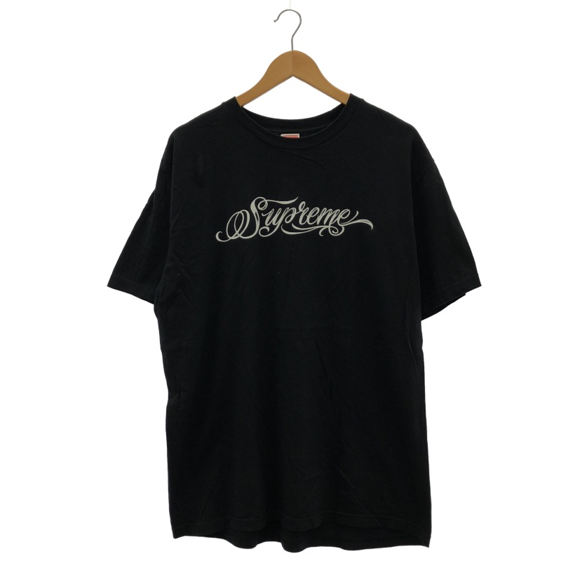 ����š�Supreme Script Tee L �֥�å� ����ץ꡼���OȾ�ġ�