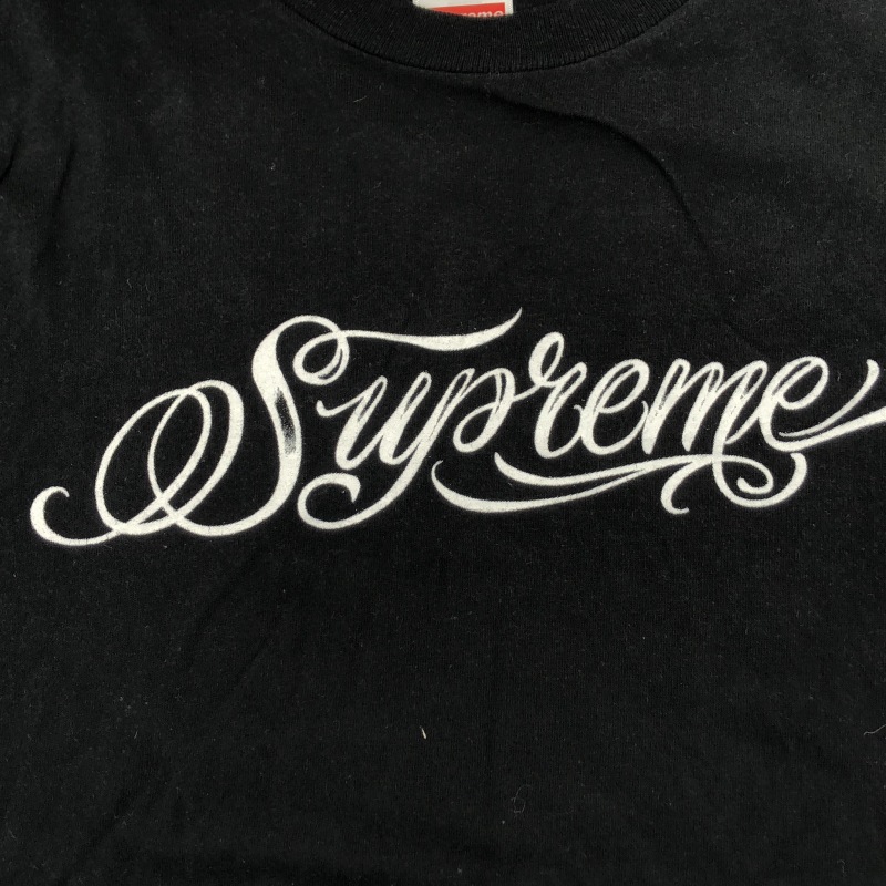 ����š�Supreme Script Tee L �֥�å� ����ץ꡼���OȾ�ġ�