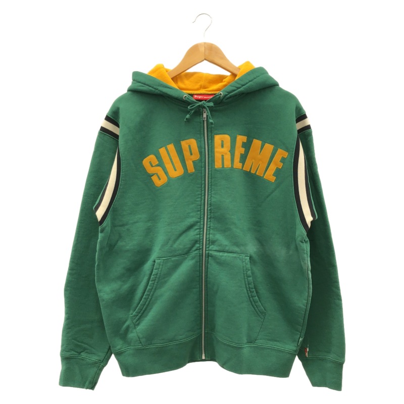 ����š�Supreme 18SS Jet Sleeve Zip Up Hooded Sweatshirt ������M ���꡼�󡡥���ץ꡼���O˭�ġ�