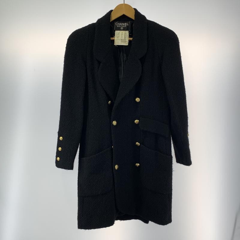 CHANEL ツイード ロングコート 36 中古・古着通販】CHANEL (シャネル) ツイードコート ピンク