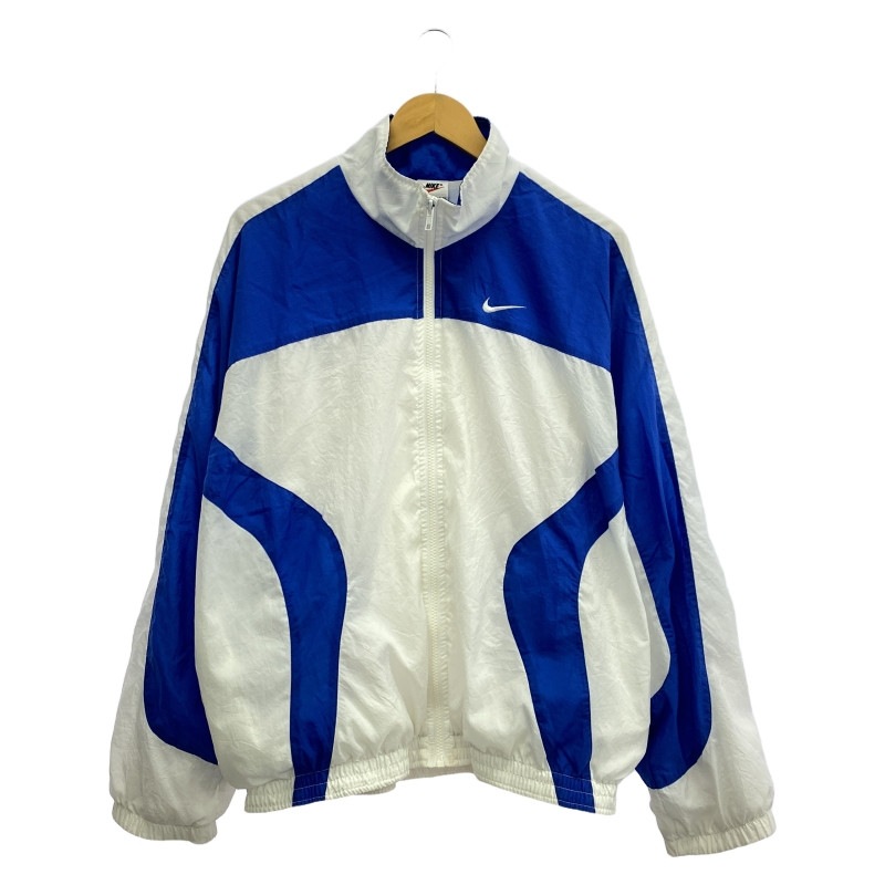 滅*ウ様 90s ナイキ NIKE 銀タグ ウインドブレーカー XXL ヴィンテ 90s ビンテージ 銀タグ Nike ナイロン ウィンドブレーカー 青 白 M